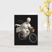 Pope Riding Bike Bicycle Catholic Church Bible Scr カード (黄色い花)