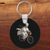 Pope Riding Bike Bicycle Catholic Church Bible Scr キーホルダー (正面)