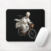 Pope Riding Bike Bicycle Catholic Church Bible Scr マウスパッド (マウス)