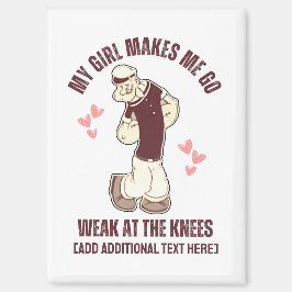 POPEYEおもしろいバレンタインデーの膝が弱い マグネット