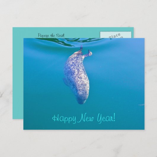 Popeyeシールの明けましておめでとうの郵便はがき シーズンポストカード (正面/裏面)