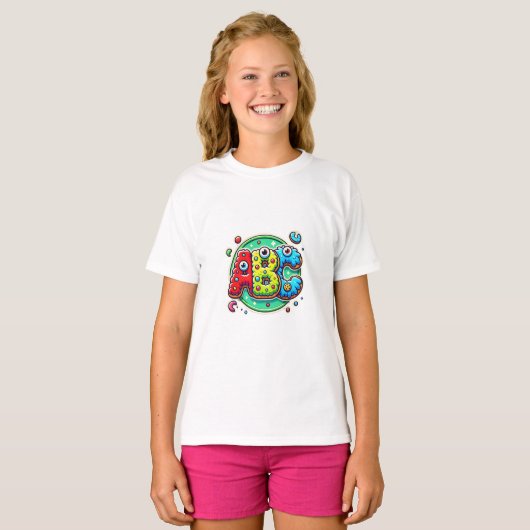 PopFunk ABCよくはしゃぐモノグラム Tシャツ (正面フル)