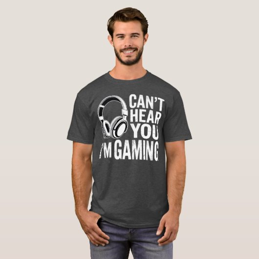 Popfunk Can’t Hear You Gaming – Funny Gamer Life T Tシャツ (正面フル)