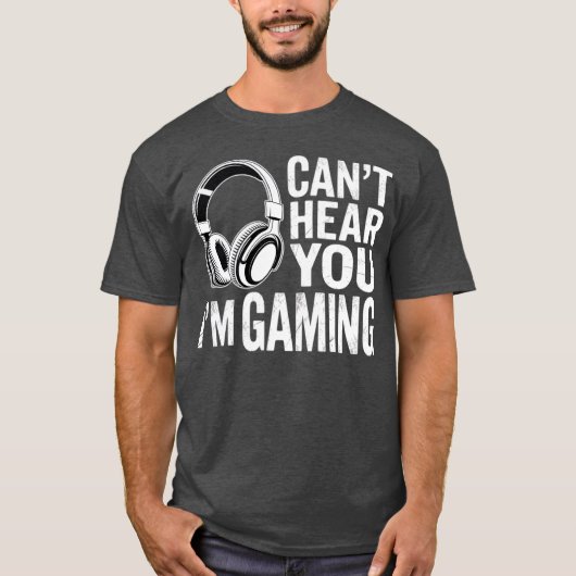 Popfunk Can’t Hear You Gaming – Funny Gamer Life T Tシャツ (正面)