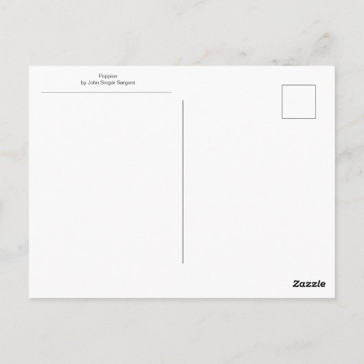 Popies by John Singer Sargent ポストカード (裏面)