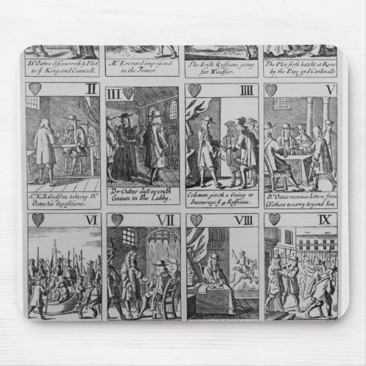 「Popish Plotを説明するハートのスーツ マウスパッド (正面)