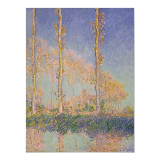 Poplars, impressionist landscape, Claude Monet ポスター (正面)