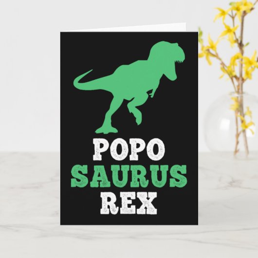 Popo-saurus Rex Dino Dinosaur Funny Poposaurus  カード (黄色い花)