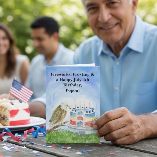 Popou July 4th Birthday Bald Eagle  カード