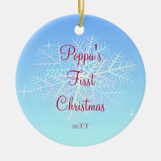 Poppaの初めてのクリスマスの雪片のオーナメント セラミックオーナメント (正面)