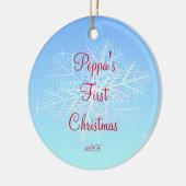Poppaの初めてのクリスマスの雪片のオーナメント セラミックオーナメント (左)