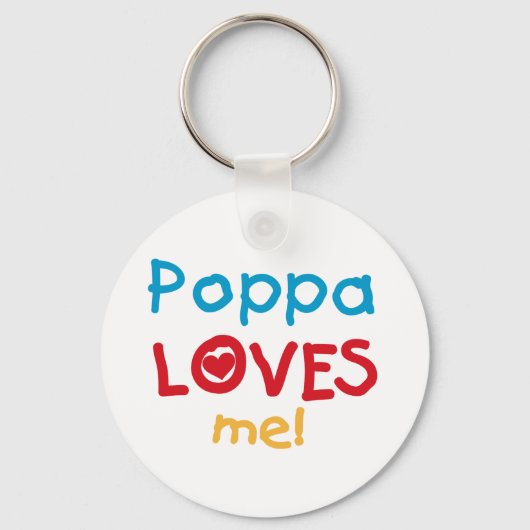 Poppaは私をTシャツおよびギフト愛します キーホルダー (正面)