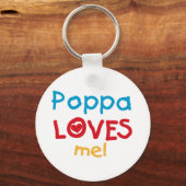 Poppaは私をTシャツおよびギフト愛します キーホルダー (正面)