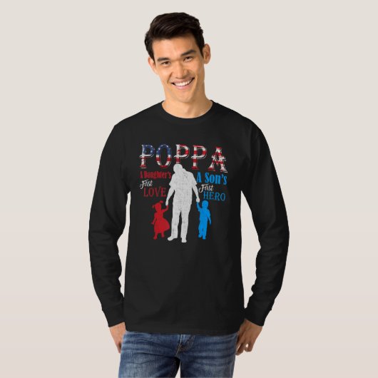 Poppa A Sons First Hero A Teamers First Love Tシャツ (正面フル)