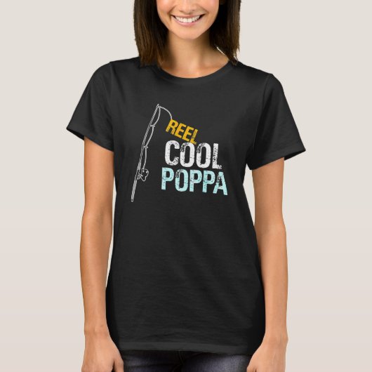 Poppa  From Granddaughter Grandson Reel Cool Poppa Tシャツ (正面)