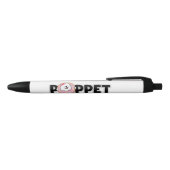 Poppet+Wolfpackロゴ 黒ボールペン (トップ)