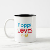 Poppiが私のTシャツとギフトを大好き ツートーンマグカップ (左)