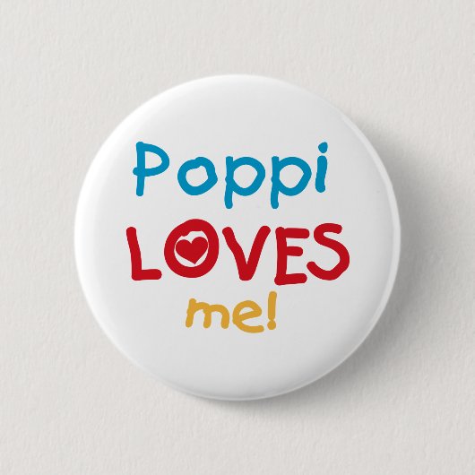 Poppiが私のTシャツとギフトを大好き 缶バッジ (正面)