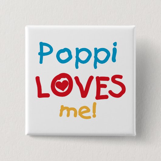 Poppiが私のTシャツとギフトを大好き 缶バッジ (正面)