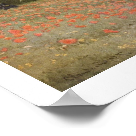 POPPIE FIELD by CLAUDE MONET ポスター (角)