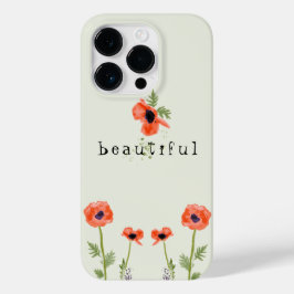Poppiesオレンジ色の水の色のフローラ（名前） Case-Mate iPhone 14 Proケース