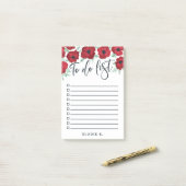 Poppies & Brush Scriptチェックボックスをオンにしてリストを実行 ポストイット (デスク上)