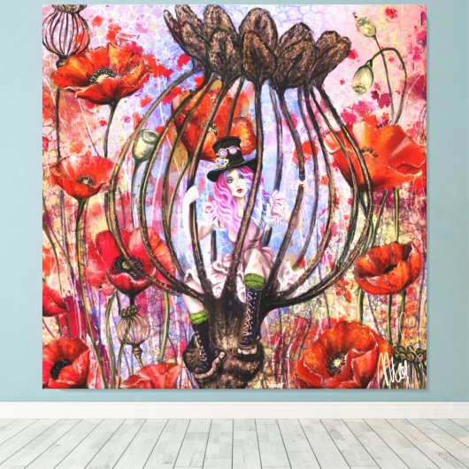 Poppies Fantasy Canvas Print キャンバスプリント (インサイチュ (ウッドフロア))