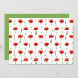 Poppies Floral Botanical Note Card ノートカード