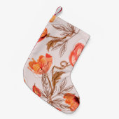 Poppies Flowers Seamless Pattern on a Beige Backgr スモールクリスマスストッキング (正面 (吊り時))