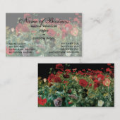Poppies、John Singer Sargent、ヴィンテージ現実主義アート 名刺 (正面/裏面)