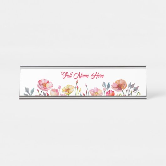 Poppies on Parade Name Plate デスクネームプレート (正面)