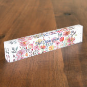 Poppies on Parade Personalized Desk Nameplate デスクネームプレート (側面)