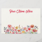 Poppies on Parade Personalized Stationery 便箋 (正面)