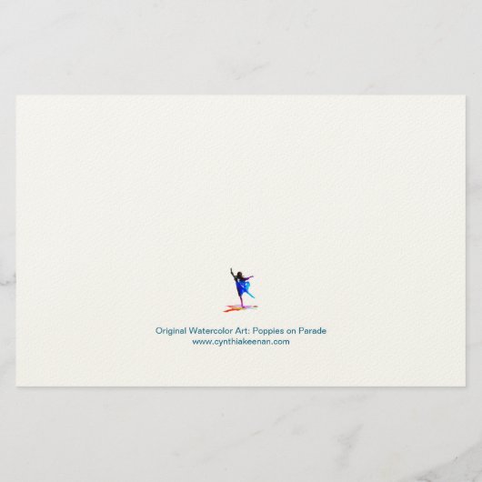 Poppies on Parade Personalized Stationery 便箋 (裏面)