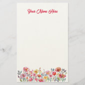 Poppies on Parade Personalized Stationery 便箋 (正面)
