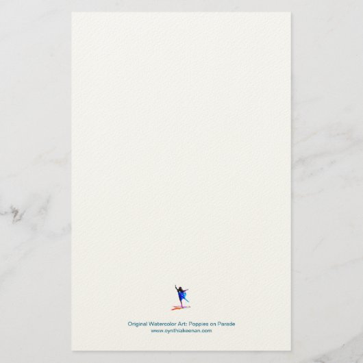 Poppies on Parade Personalized Stationery 便箋 (裏面)