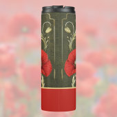 Poppies Vintage Gold Red Art Nouveau タンブラー
