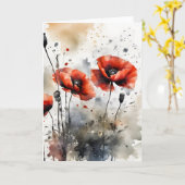 Poppies - Watercolor flowers カード (黄色い花)