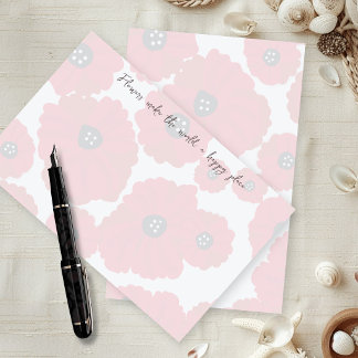 Poppies Writing Paper With Edge Text 便箋