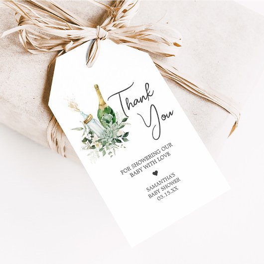 Poppinのボトルベビーシャワーメッセージカード ギフトタグ