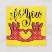 Poppinの水玉模様エンクロージャカード スクエア名刺 (正面)