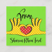 Poppinの水玉模様エンクロージャカード スクエア名刺 (裏面)