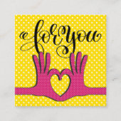 Poppinの水玉模様エンクロージャカード スクエア名刺 (正面)