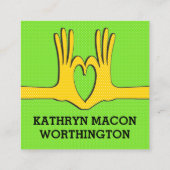 Poppinの水玉模様エンクロージャカード スクエア名刺 (裏面)