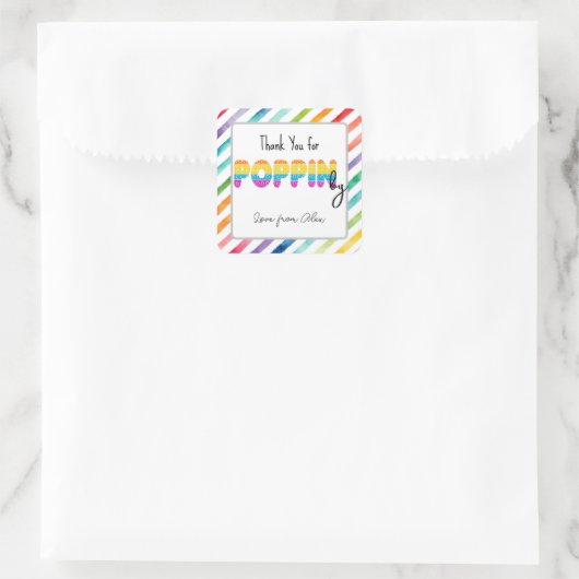 Poppin引用文独自のステッカーを追加 スクエアシール (バッグ)