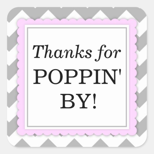 Poppin感謝してい用の正方形ステッカー – Chevron スクエアシール (正面)