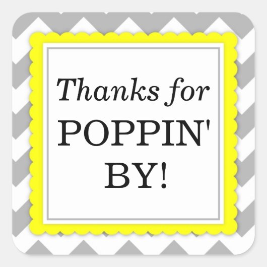 Poppin感謝してい用の正方形ステッカー – Chevron スクエアシール (正面)