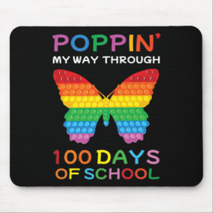 Poppin'私の道を通る100日の学校バターフル マウスパッド