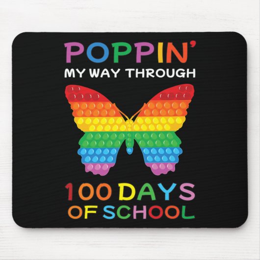 Poppin'私の道を通る100日の学校バターフル マウスパッド (正面)