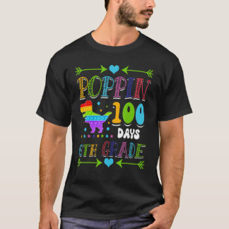 Poppin 100日6年生の小学校小学生Dino Tシャツ